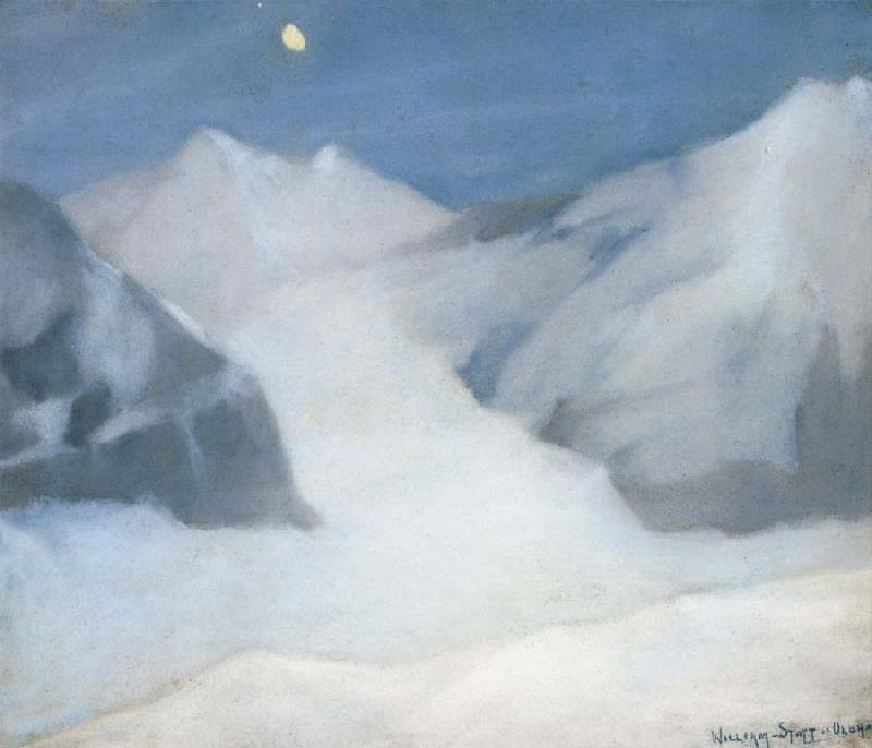 William Stott of Oldham Mountain Peak by Moonlight